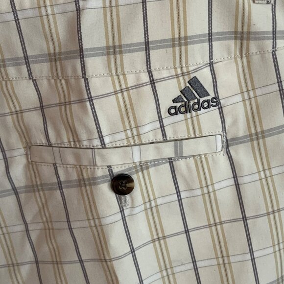 Adidas Mens Plaid Golf Shorts Size 40 Beige White - Picture 5 of 5
